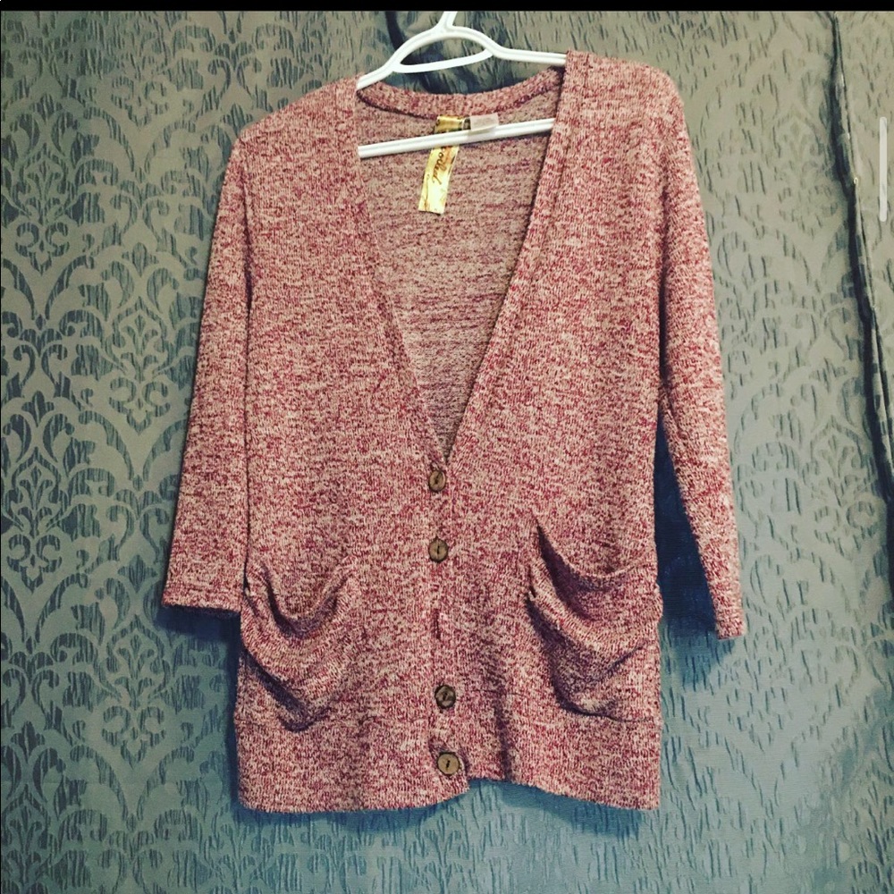 Maroon cardigan